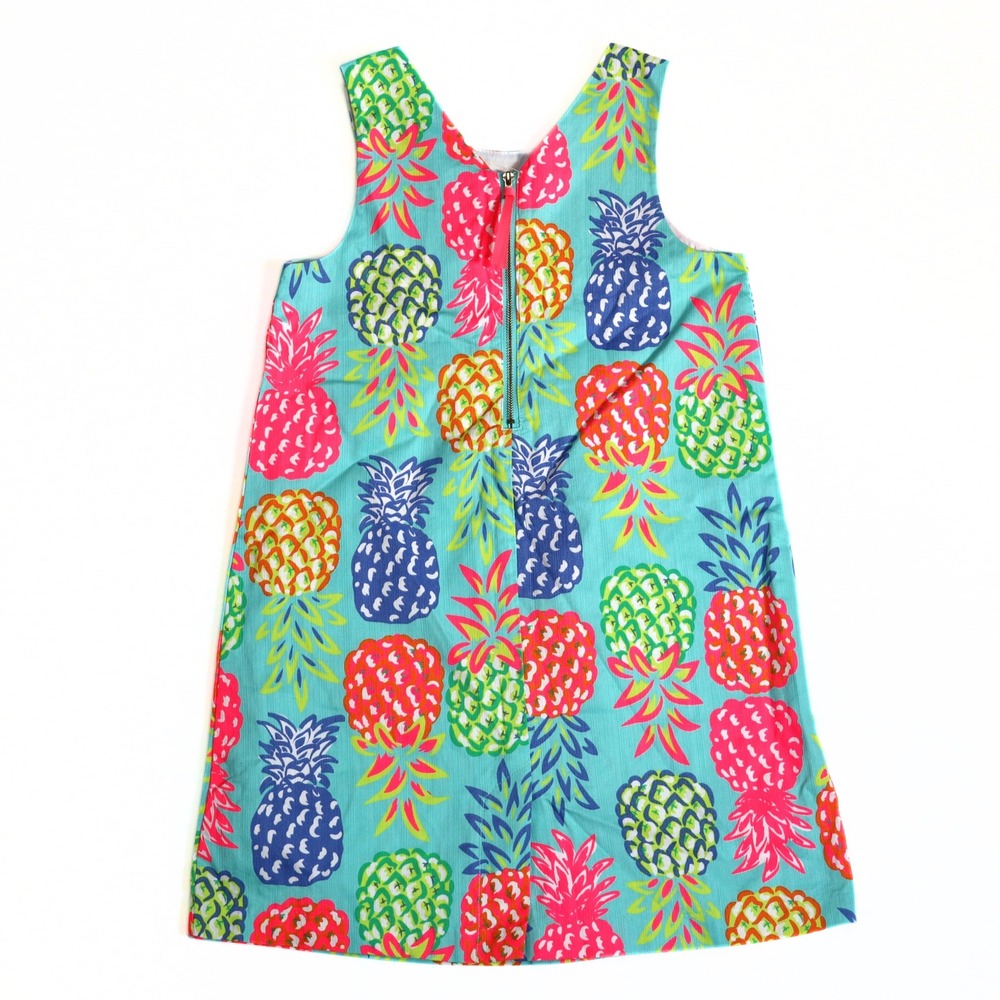 Tommy Bahama Shift Dress Girls Size 8 Blue Pineapple Print Cotton Pique Summer - Picture 5 of 10